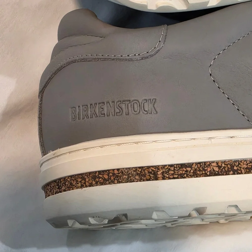 Birkenstock Bend Low Sneakers Mens Grey Leather Excellent Cork Midsole
